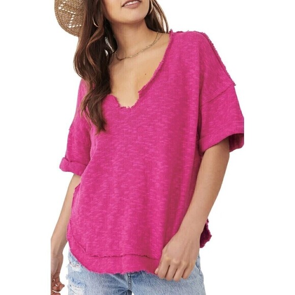 Free People North Star T Shirt XS hot pink - Picture 2 of 15